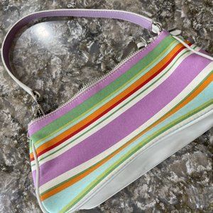 Coach Rainbow Striped Purse in Fabric and Leather